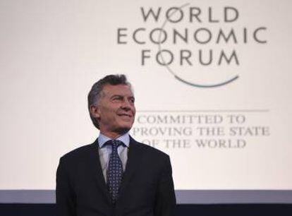 President Macri at the opening of the WEF in Buenos Aires.