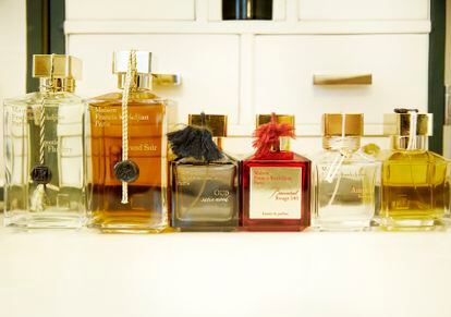 Maison Francis Kurkdjian fragrances. In the center, in red, Baccarat Rouge 540, the most popular perfume of 2022.