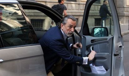 Alleged Gürtel ringleader Francisco Correa arrives at the Madrid court on Thursday.