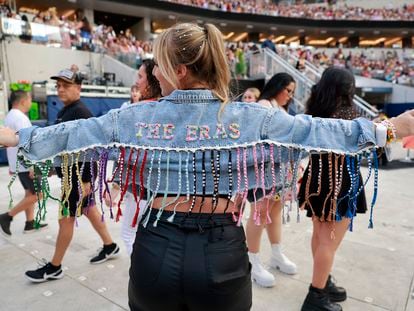 A fan at a Taylor Swift concert in Inglewood, California on August 3, 2023.