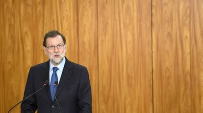 Spanish Prime Minister Mariano Rajoy in Brasilia on Monday.