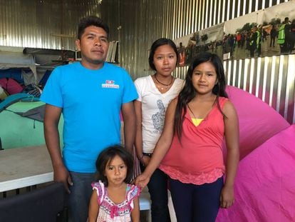 Humberto Solán and his three daughters in Tijuana.