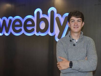 David Rusenko at the offices of Weebly, which he set up and runs.