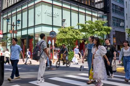 Shiseido's flagship store in Ginza, Tokyo's exclusive shopping district