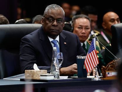 U.S. Secretary of Defense Lloyd Austin during the 10th Association of Southeast Asian Nations Defense Ministers Meeting in Jakarta, Indonesia in November 2023.