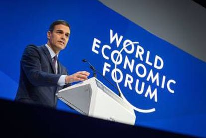Pedro Sánchez at Davos last week.
