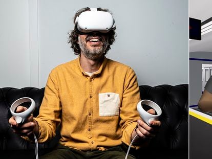 The editor Jordi Pérez Colomer and his avatar in the metaverse.
