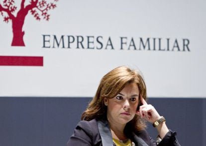 Deputy PM Soraya Sáenz de Santamaría at this week's family business meeting.