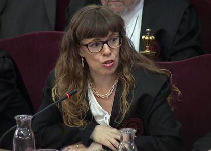 Olga Arderiu, defense lawyer for Carme Forcadell, in court on Wednesday.
