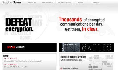 Hacking Team's website.