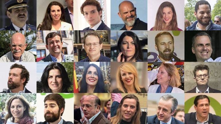 The 24 new deputies in Congress for the far-right Vox party.