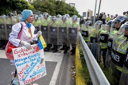 A February protest in Caracas over lack of medicines.