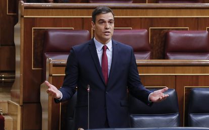 Prime Minister Pedro Sánchez in Congress on Wednesday.
