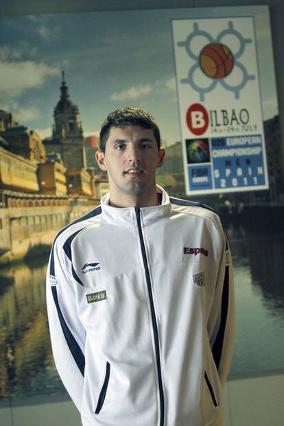Nikola Mirotic at the under-20 national basketball team's base.