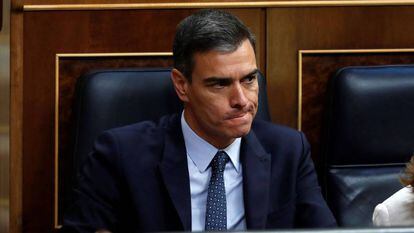 Acting Prime Minister Pedro Sánchez during the first investiture vote on Tuesday.