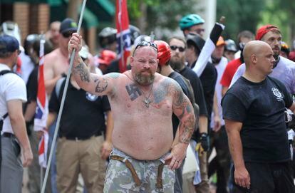 A white supremacist rally in Charlottesville in 2017.