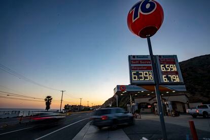 A gas station in Malibu, California.