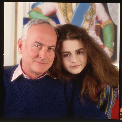 James Ivory and Helena Bonham Carter in a photo from the late 1980s. The director-producer gave the actress her first big break in 'A Room with a View.'