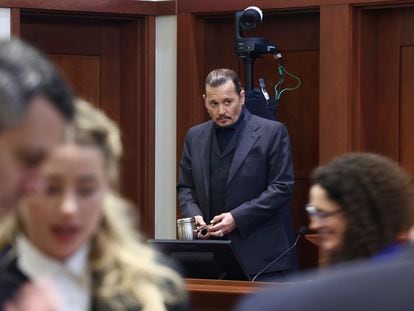 Johnny Depp on Thursday during the trial in Fairfax (Virginia).