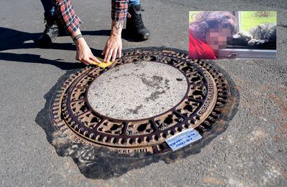 The manhole cover to the sewer in which the boy Joe was found in Oldenburg.