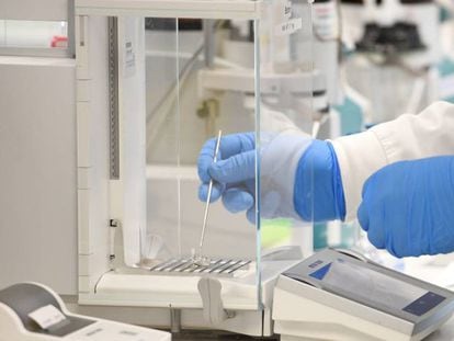 A lab technician at work at AstraZeneca.
