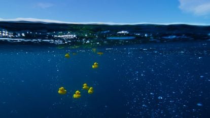 A recreation of the 1992 rubber duck accident on the BBC's 'Blue Planet II' series.