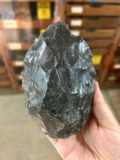 An obsidian tool found at Simbiro III.  