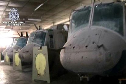 The helicopters that were allegedly to be sold to Iran by Spanish businessmen.
