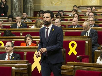 Roger Torrent at the Catalan parliament on Wednesday.