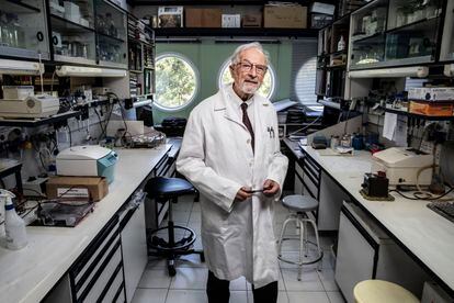 Virologist Luis Enjuanes in his laboratory.