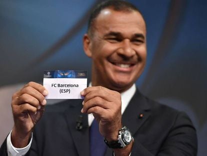 Ruud Gullit at Monday's Champions League draw.