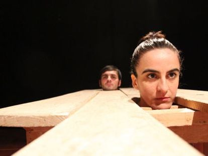 An image from the production &#039;Los hijos de las nubes&#039; in the Cuarta Pared theater in Madrid.