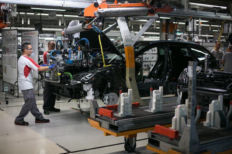 A file photo of the Seat production line at the company’s factory in Martorell, Spain.