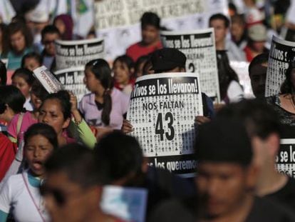 A demonstration held in Mexico City for the 43 students killed in September.
