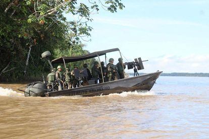 Brazilian soldiers participating in the search for Phillips and Pereira on Tuesday.