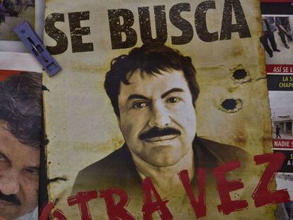A poster depicting ‘El Chapo’ Guzmán.