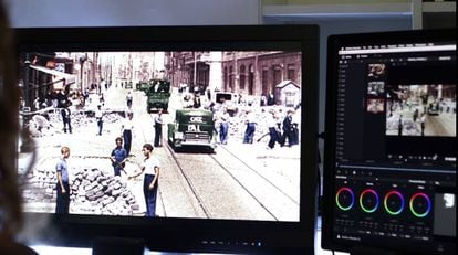 More than 150,000 frames were colorized digitally.