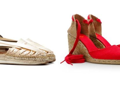 Naguisa's SOC espadrille, and to the right, a design from Castañer.