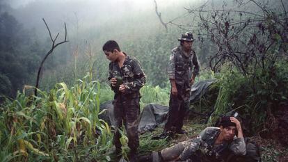 Soldiers in San Miguel province in El Salvador, in August 1983.