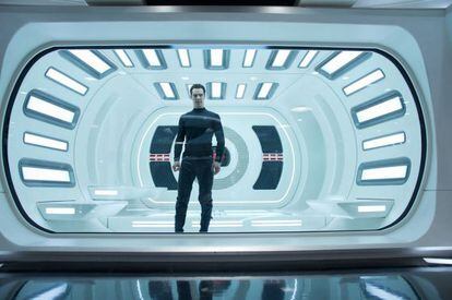 Benedict Cumberbatch in a scene from the new Star Trek movie.