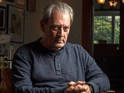 American writer Paul Auster at his home in Brooklyn New York; Sept. 2021.