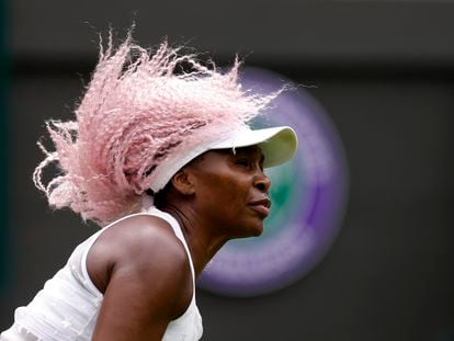 Venus Williams, during a practice session at Wimbledon on June 29, 2023.