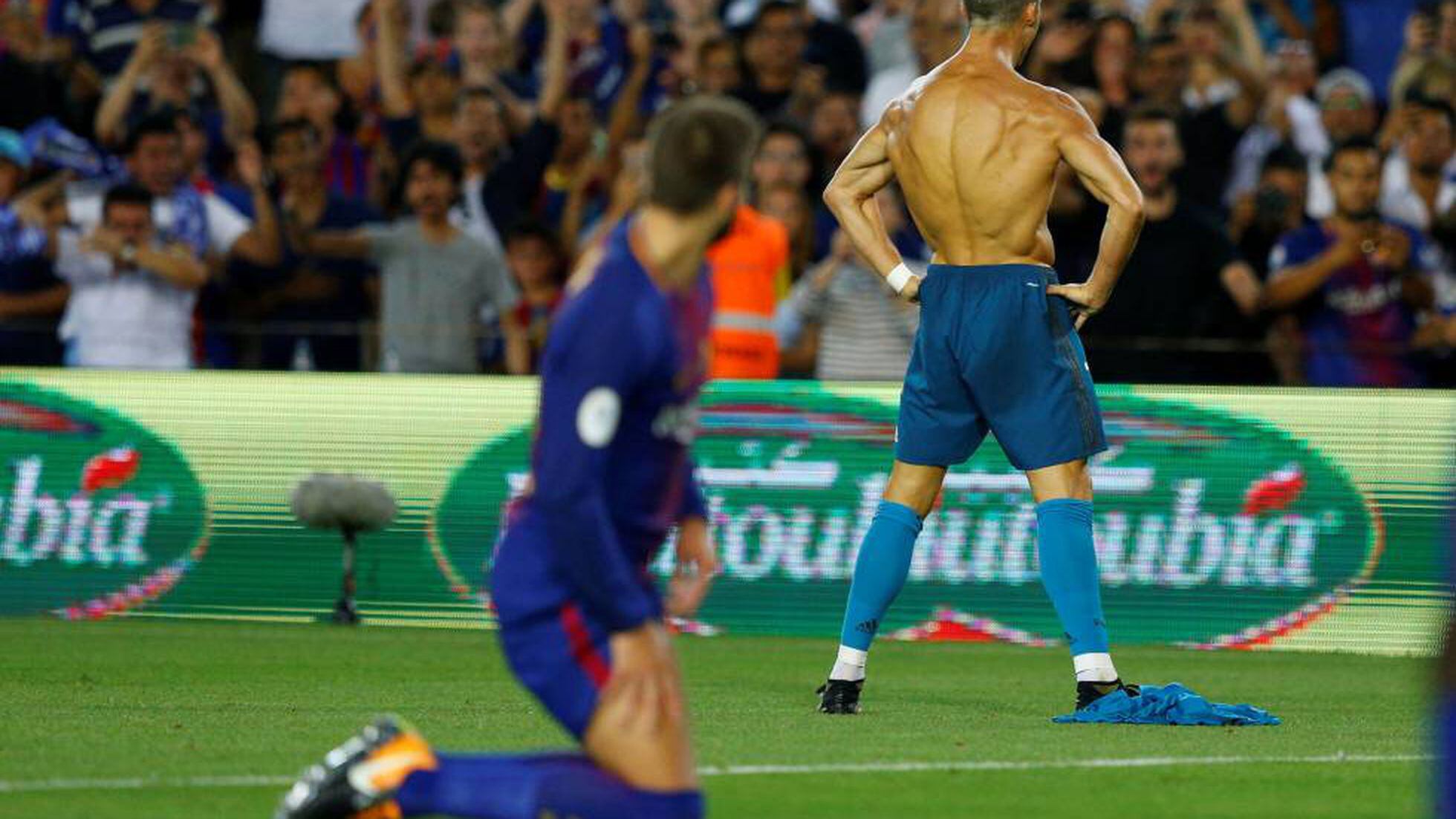 B/R Football on X: And less than four months later, CR7 did the same  after scoring vs. Barca in the Spanish Super Cup ☠️   / X