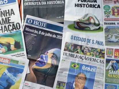 The front pages of the Brazilian newspapers after the national team’s loss to Germany.