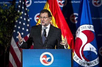 Rajoy during his speech to the US Chamber of Commerce. 