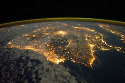 The Iberian peninsula at night