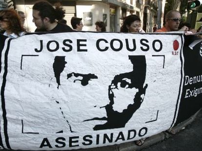 A demonstration in support for the investigation of José Couso's death in 2007.