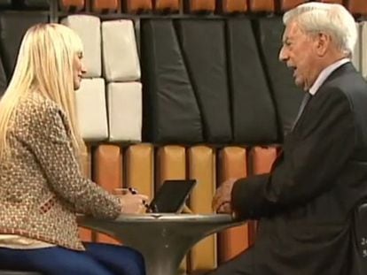 A moment from the interview with Nobel winner Mario Vargas Llosa.