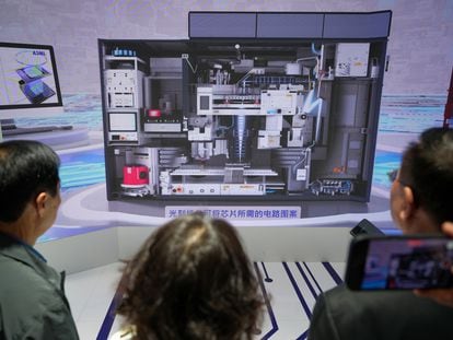 ASML displays its products at the China International Import Expo, in Shanghai.