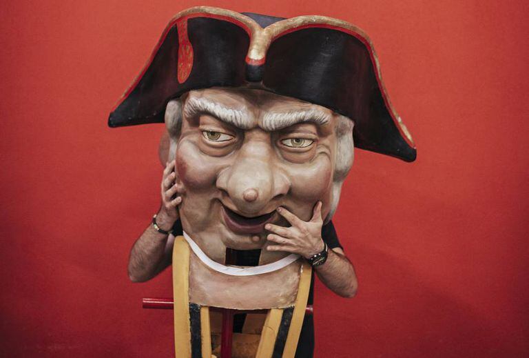 “Verrugas,” one of the famous “big heads” at Sanfermines.